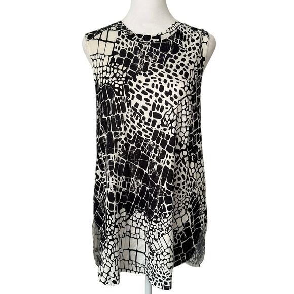 Vince. black & white pattern sleeveless top size S - Picture 1 of 11